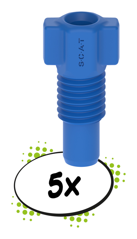 PE fitting, 3.2 mm OD, blue, GreenLine