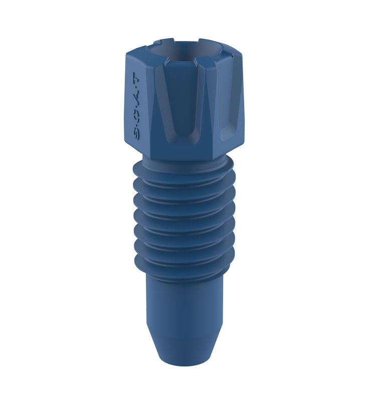 PFA Fitting, 3,2 mm AD, blau